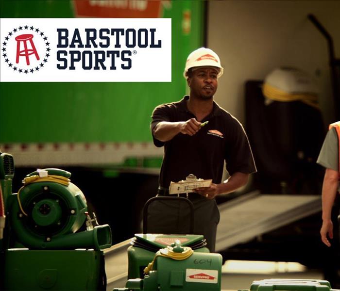 Barstool Sports & SERVPRO of SW Onondaga Promotion - image of SERVPRO technician pointing